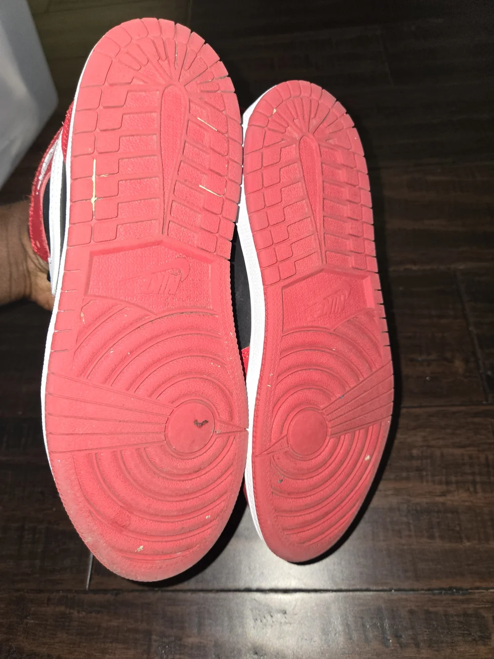 Jordan 1 Kids Red, Black and White High-Top Sneakers